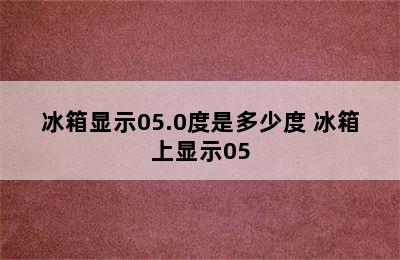 冰箱显示05.0度是多少度 冰箱上显示05.0是什么温度?